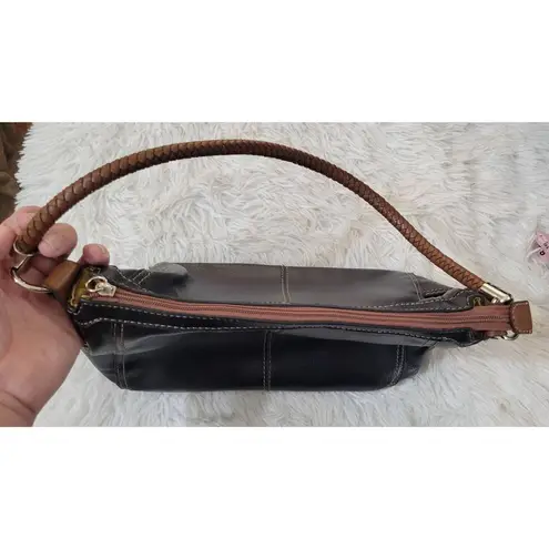 Relic  Black Brown Shoulder Bag Woven Handle