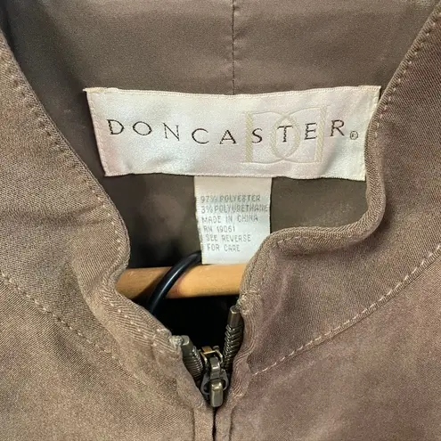 Doncaster Vintage 80's Pant Suit Set womens 14 Soft Faux Suede Classic Brown