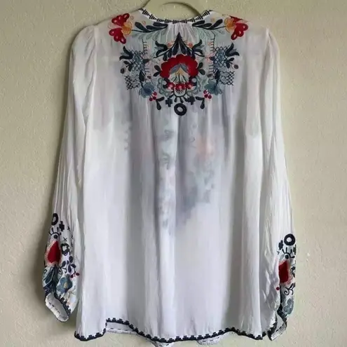 Johnny Was heavily embroidered Bisma blouse NWT