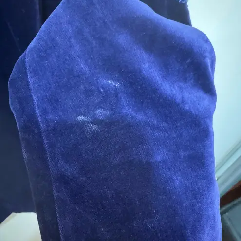 VINTAGE Escada Blue Velvet Blazer Beaded Sz 38 Made in West Germany