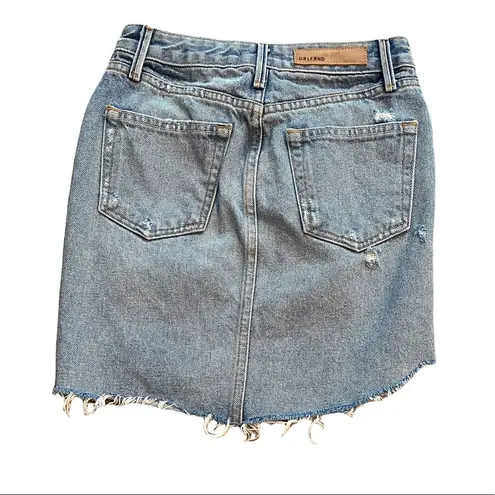 GRLFRND Rhoda Distressed Denim Mini Skirt Size 24 EUC