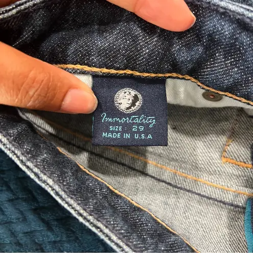 Immortality Stretch Dark Wash Denim Low Rise Bootcut Jeans Size 29 Blue