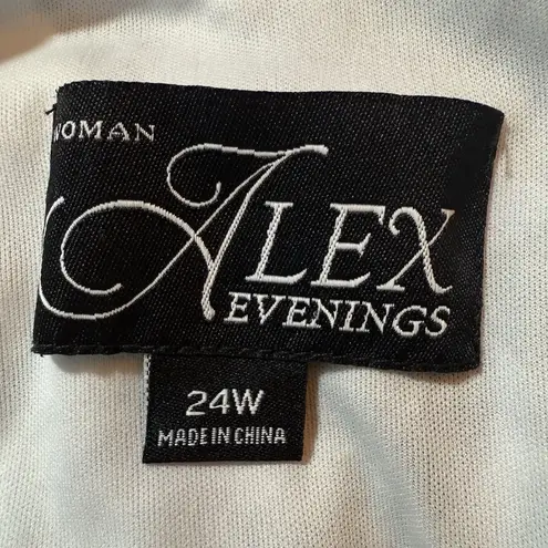 Alex Evenings Alex Evenings Midi Maxi Asymmetrical Dress Wedding Party Floral Shawl 24W 3X - Image 15