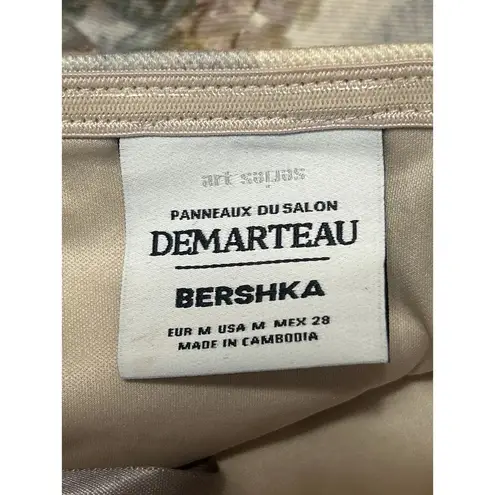 Bershka Demarteau Sleeveless Strapless Tie Back Graphic Tube Bandeau Crop Top M