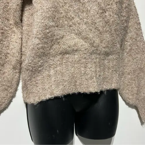 ASTR  Knitwear Taupe Neutral Tan Wool Wrap Sweater Size XS Balloon Sleeves