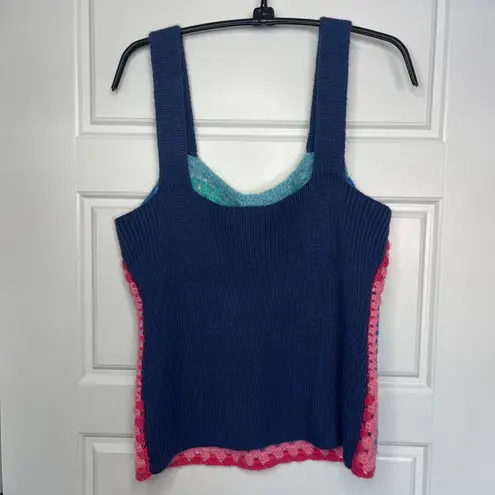 Andree by Unit Chasing Rainbows Crochet Tank Top Women's Size Medium Retro Boho - Image 3