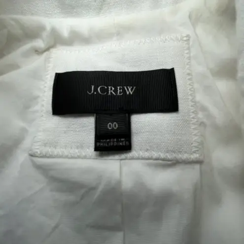 J.Crew Linen Blazer Women 00 White Tailored Casual Work Fall Jacket White