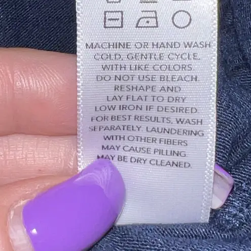 YALA LESLIE LONG SLEEVE OVERSIZE BAMBOO CARDIGAN SLOUCH POCKETS BLUE WOMEN S/M