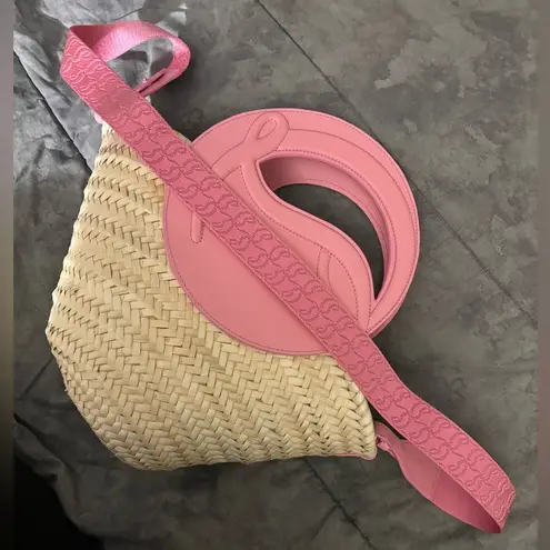 Christian Louboutin Louboutin pink leather & raffia bag