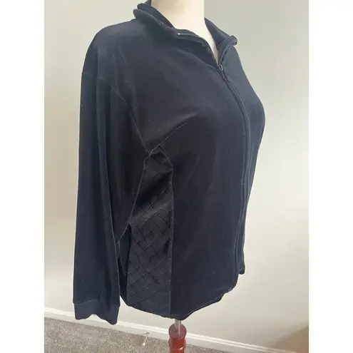 Jane Ashley Long Sleeve Full Zip Velvet Jacket 1X