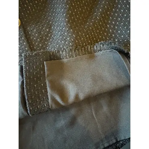 L'Academie Skirt Women Large Black Tweed Fringe Hem A Line The Marla Mini NWT