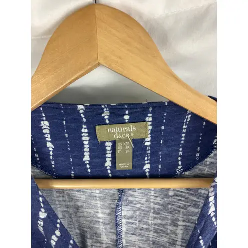 Denim & Co Naturals Linen Blend Midi Dress in Indigo White Pattern Size XSP Blue