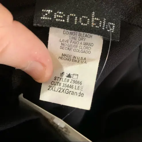 Zenobia Black Lace up Tie Waist Wide Leg Pants 2XL