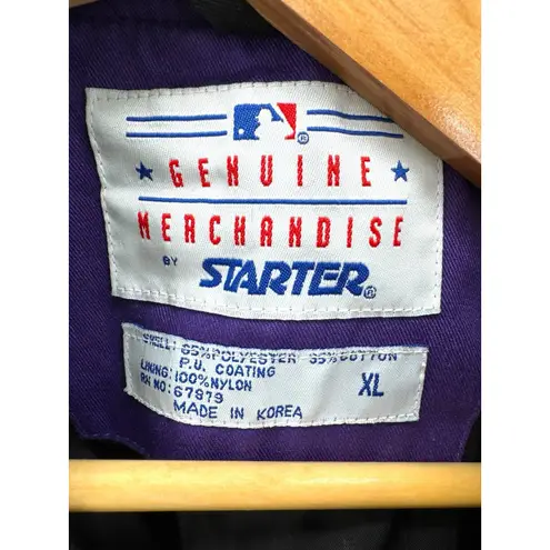 Starter Vintage Colorado Rockies Jacket XL Black Purple Pinstripe MLB Basebal