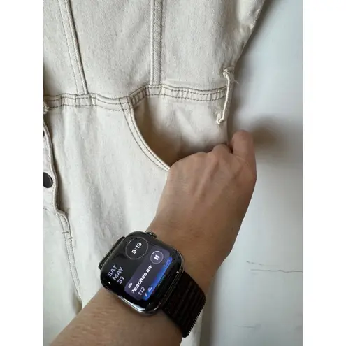 Avec Les Filles Anthropologie Jumpsuit Women 28 Ivory Denim Collared Streetwear