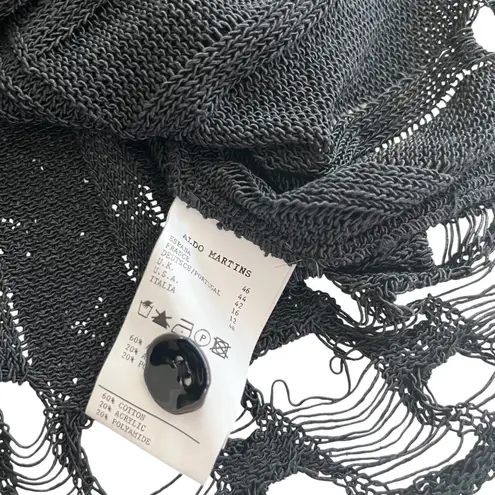 Aldomartins Black Semi Sheer Lace Knit Long Sleeve Cardigan size 12