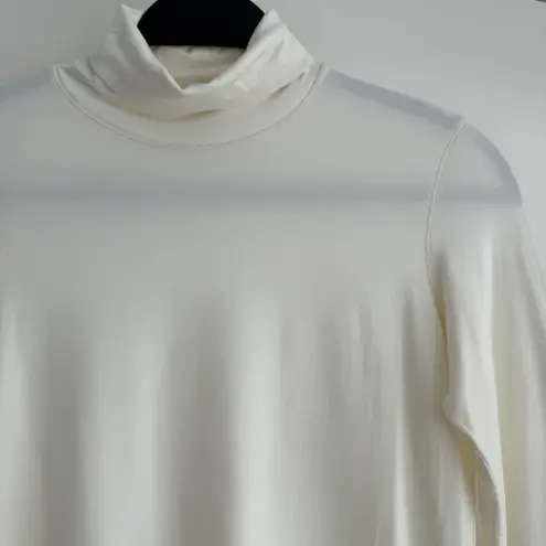 Max Mara Sweater Womens Medium Cream Ecru Turtleneck Jersey Viscose Jumper Luxe