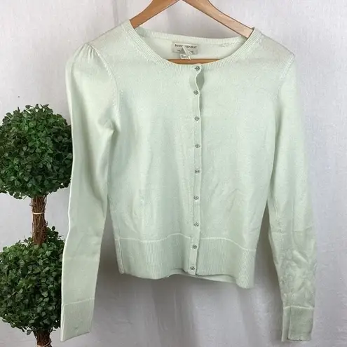 Banana Republic 100% Cashmere Crystal Button Cardigan Pale Green Sweater From  S