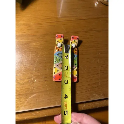 Colorful 80s Inspo Earrings Rhinestone Geometric Statement Earrings Art to Wear