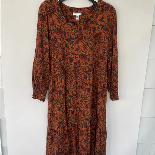 Denim & Co. Canyon Retreat Regular Easy Midi Boot Dress Pockets Sundress LP Size undefined