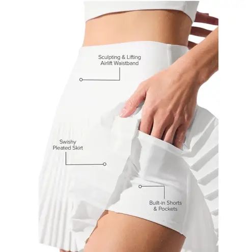 Alo Yoga Grand Slam Tennis Skirt White Size XXS Black