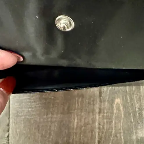 Black Faux Croc Wallet Clasp Frame | Accordion Card Slots | NWOT