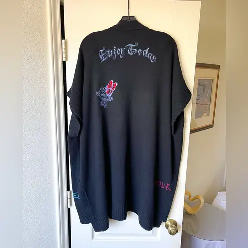 Zadig & Voltaire Indiany Embroidered Cashmere Cardigan Multicolor One Size EUC