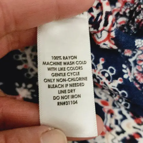 kim rogers Blue Indian Paisley gauze midi skirt size small