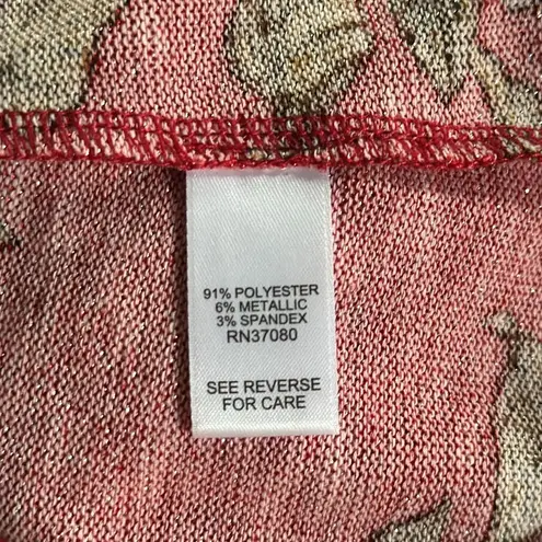 Est. 1946 Downtown Dream Radiant Red Metallic Floral Blouse Size 26/28W New!