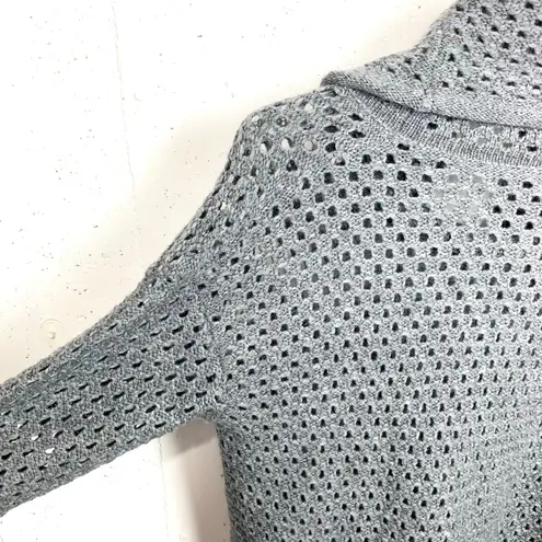 James Perse Open Knit Marina Cowl Neck Sweater Wool Alpaca Blend Grey Size 2