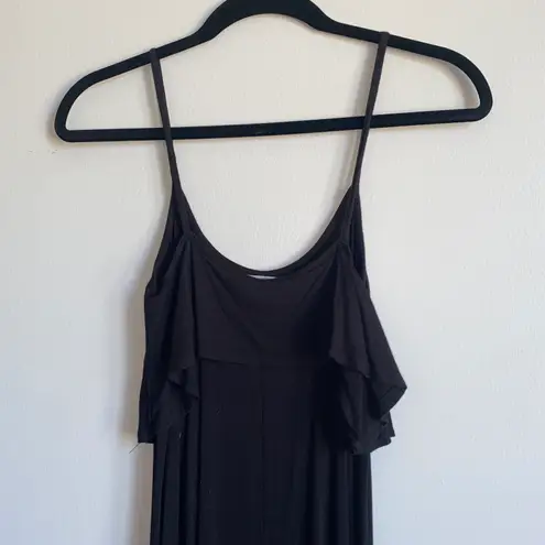 Charlotte Russe Black Ruffle Maxi Dress