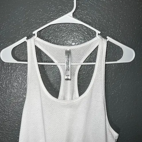 Lorna Jane White Mesh Racerback Tank Top Size L Women’s Activewear Yoga Gym