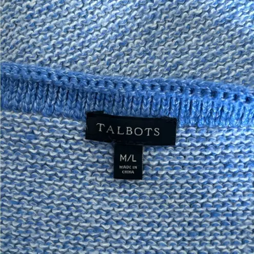 Talbots  blue knit wrap M/L 41% cotton