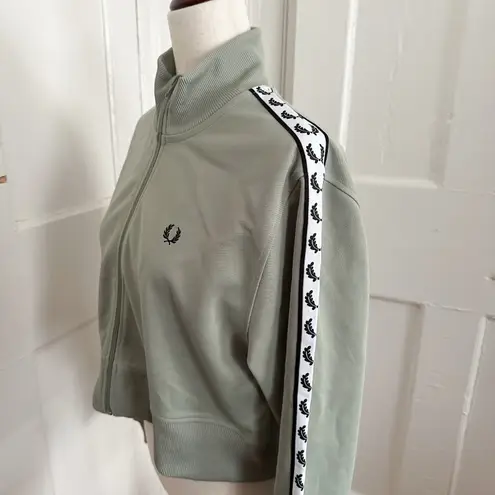 Fred Perry Green & White Track Jacket Size 10