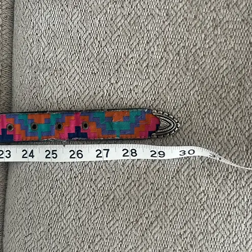 Vintage novo Colorful Striped Women's Belt Pink