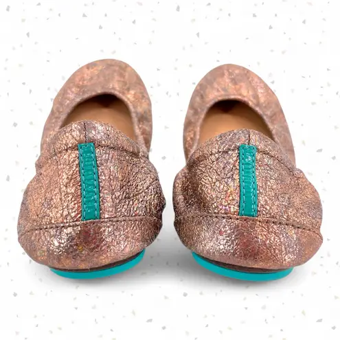 Tieks Lovestruck Flats Gold Copper Bronze Super Sparkle Crackle Shoes Size 8