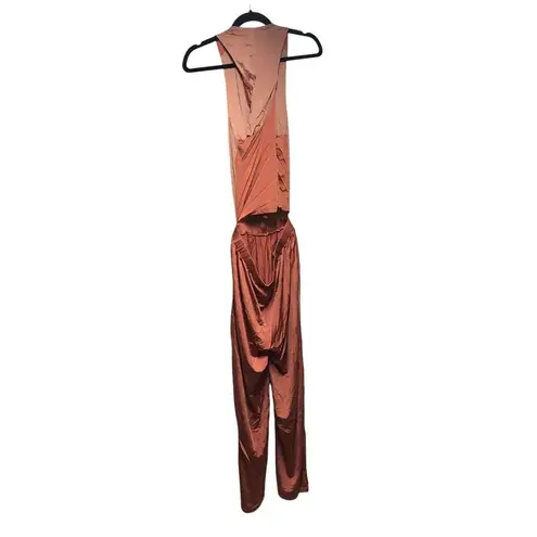 Neiwai Boundless Back Twist Cowl Neck Jumpsuit Canyon Sunset S Orange