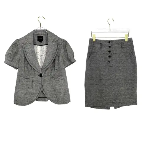 My Michelle Gray Skirt Suit 2 Piece Women's Suit Professional Blazer & Skirt