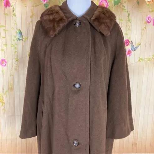 VINTAGE Brown Cashmere and Mink Fur Coat Size undefined