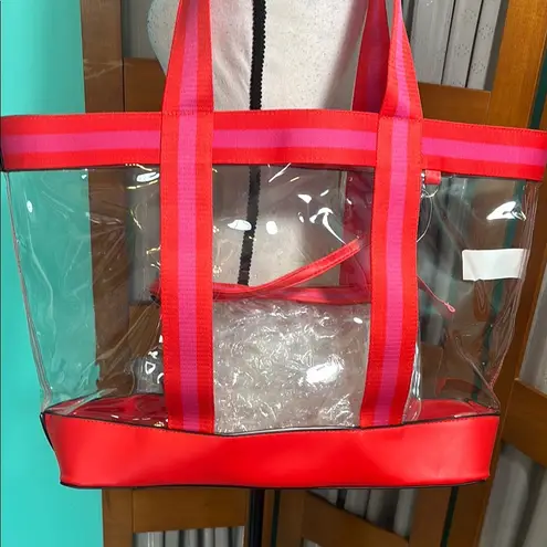 Clear Tote Bag with Red Accents