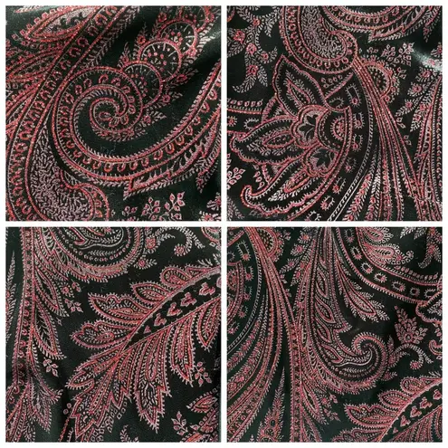 Sheri Martin Velvet Floral Jacket Black red Size 12 Vintage Bling Floral