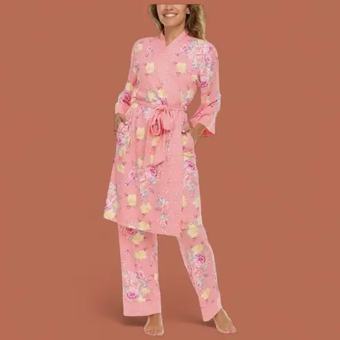 Flora Nikrooz NWT Women's Super Soft 3 Piece Pajama Sleep Set Pink M