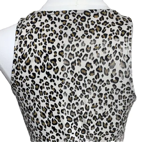 Gaze Leopard Print Sleeveless Tank Top Size XS Made In Mexico White