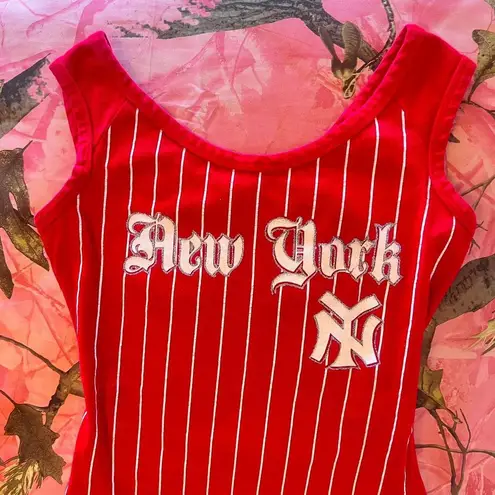 boa style y2k vintage red new york yankees striped tank top
