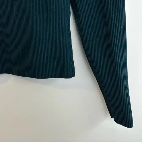 Babaton Aritzia Sculpt Knit Sweetheart Longsleeve Top Size Large Deep Teal Blue