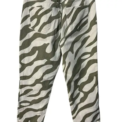 Source Unknown Green and White Zebra Print Pants