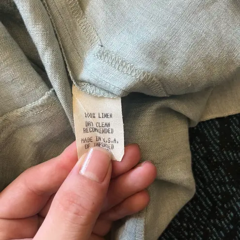 margaret o'leary Margaret O’Leary Linen A-Line Maxi Skirt Slate Off-White Size M Cottagecore Boho