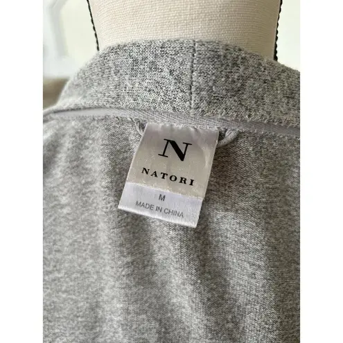 Natori Grey Marled Tie Waist Mid Length Robe Gray Size M