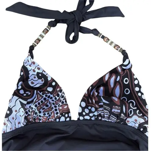 Anne cole NWT Signature Beaded Strap Halter 1 Piece Swimsuit Size 10 Retail $94