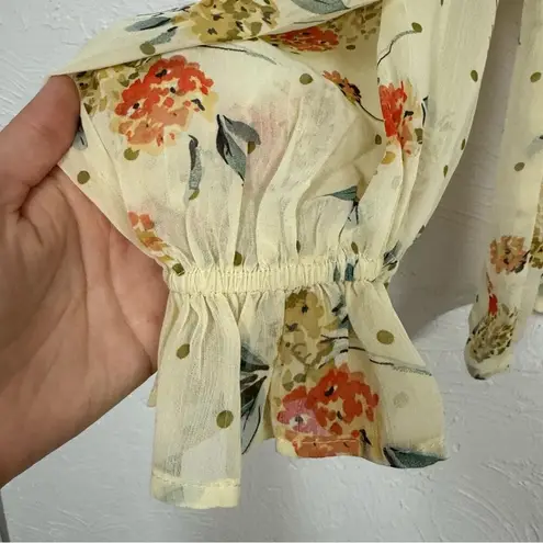 Dress Forum Cream Floral Blouse Womens Small Boho Cottage Core Romantic Shirt